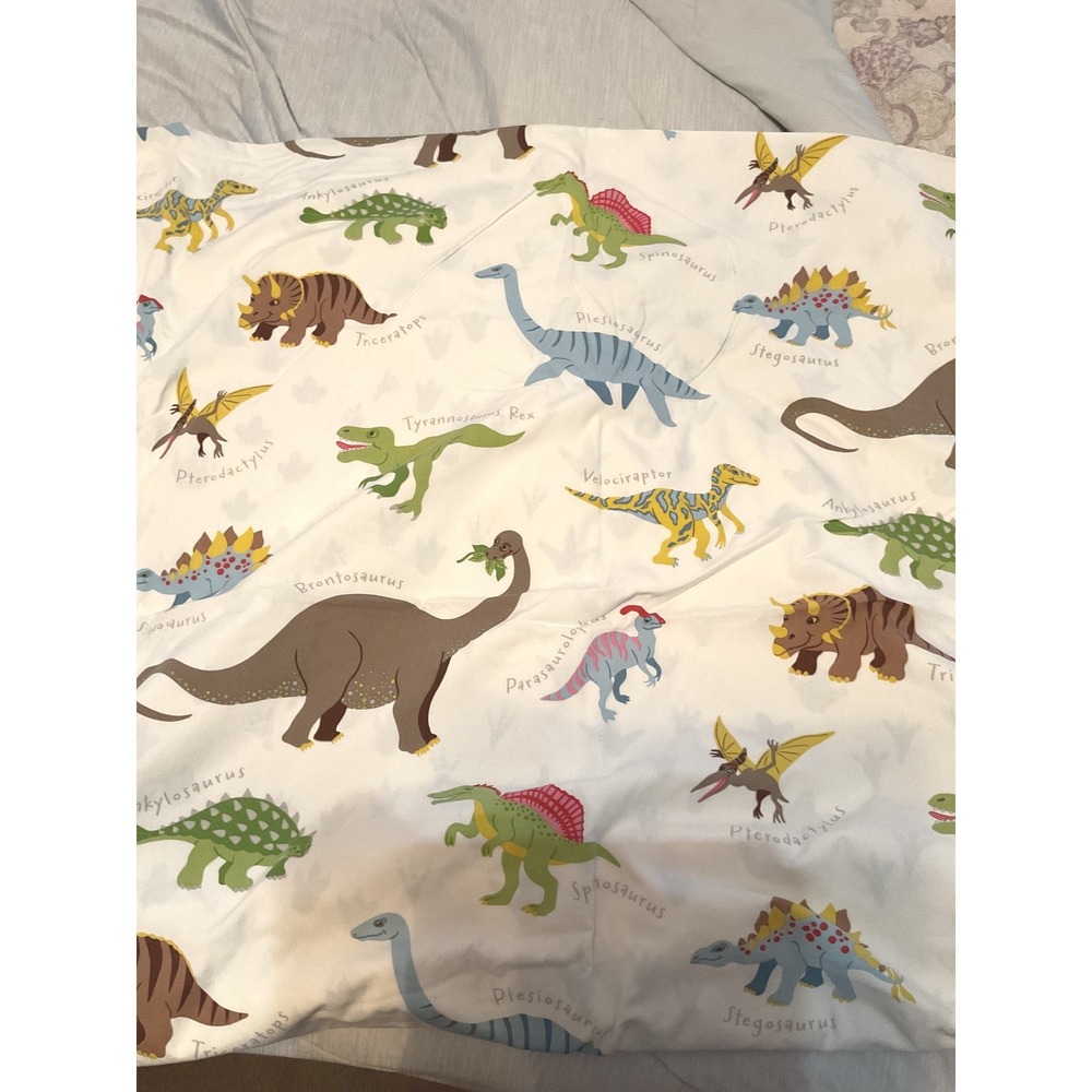 Dinosaur Print Zippered Duvet Cover Reversible Footprint Pattern Kids Bedding